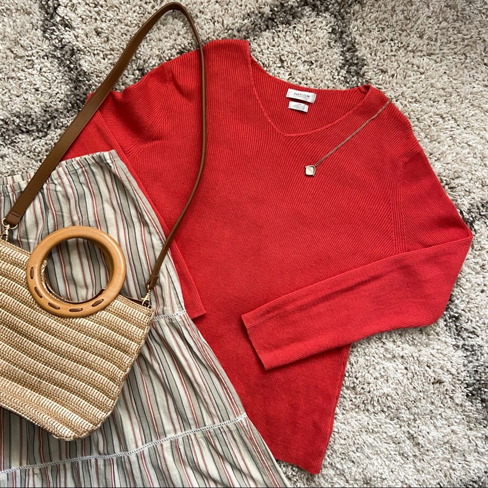 Comfy, coral sweater!